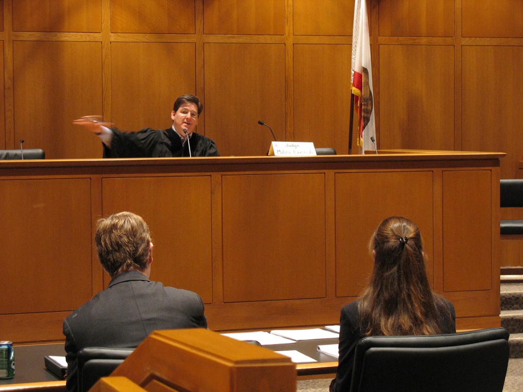 A judge residing over a court