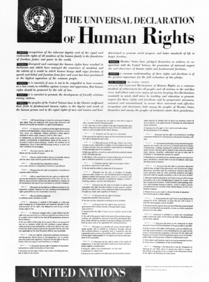 Poster depicting the Universal Declaration of Human Rights, English Version