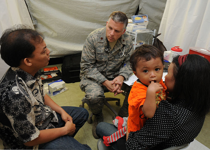 Air Force doctor provides services through an interpreter