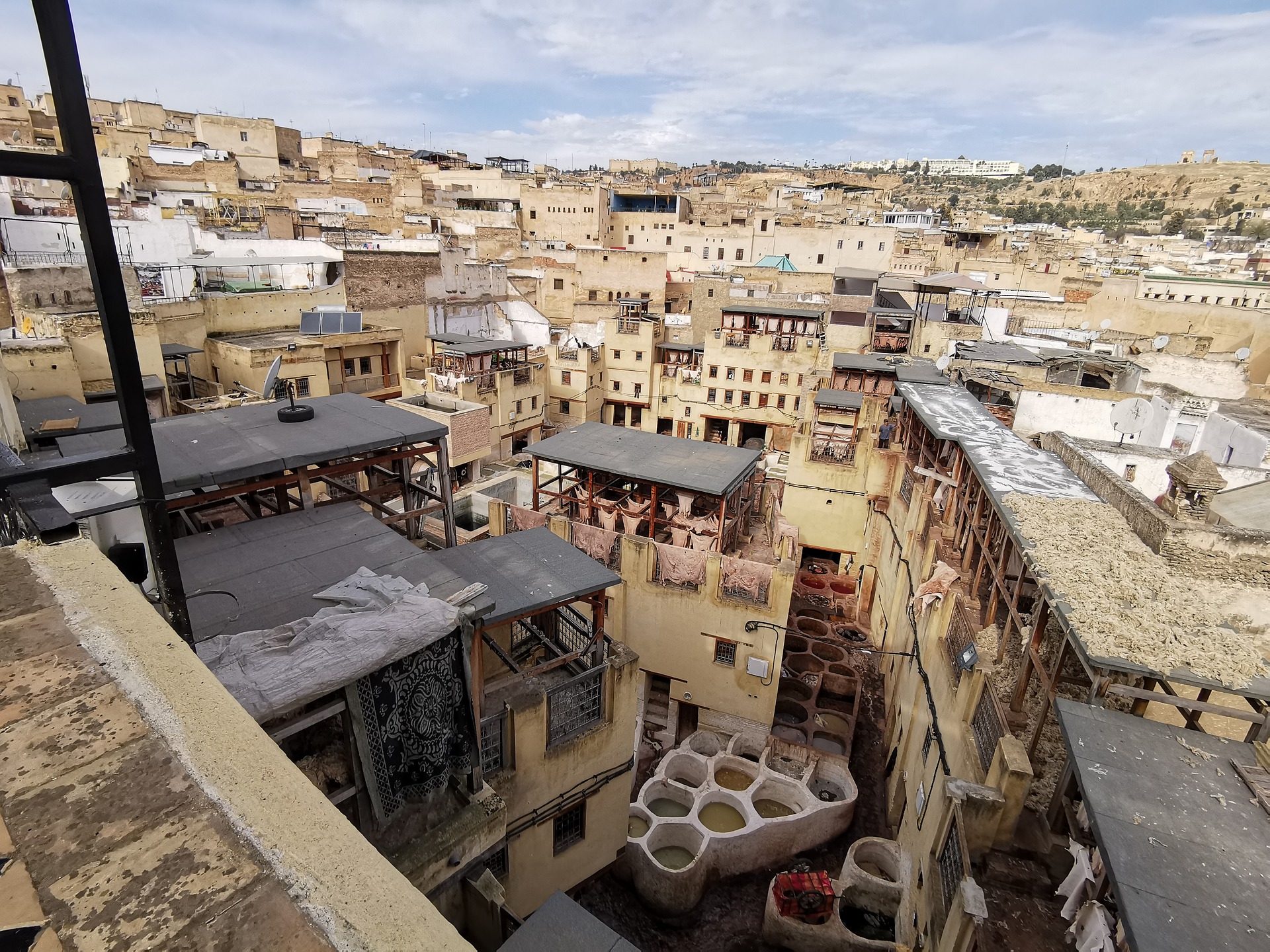 A tannery in the Medina, Fez, Morocco.