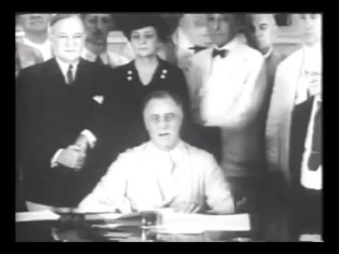 Thumbnail for the embedded element "President Franklin D. Roosevelt's speech during the signing of the Social Security Act of 1935"