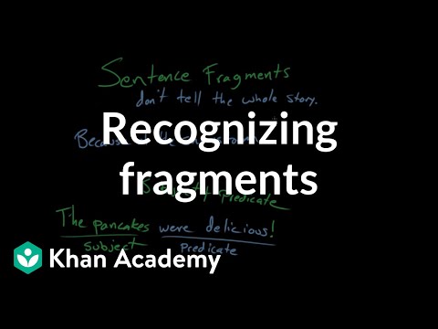 Thumbnail for the embedded element "Recognizing fragments | Syntax | Khan Academy"