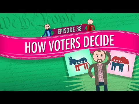Thumbnail for the embedded element "How Voters Decide: Crash Course Government and Politics #38"