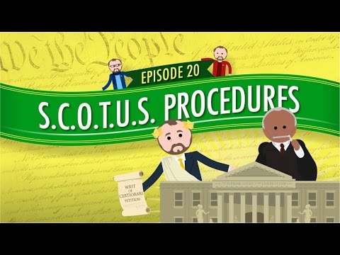 Thumbnail for the embedded element "Supreme Court of the United States Procedures: Crash Course Government and Politics #20"