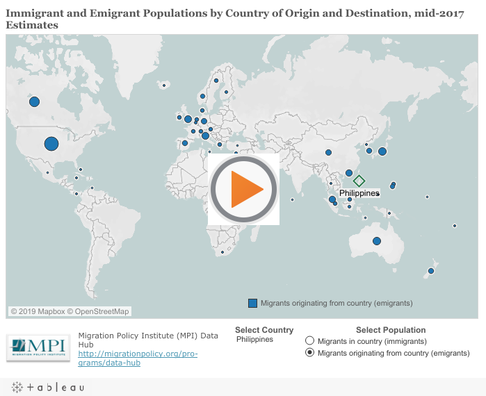 Thumbnail of the interactive map on immigrant and emigrant populations by country. You can open the map in a new tab by clicking on the image.