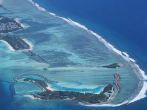 Aerial photo of Maldives.