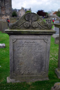 A tombstone.