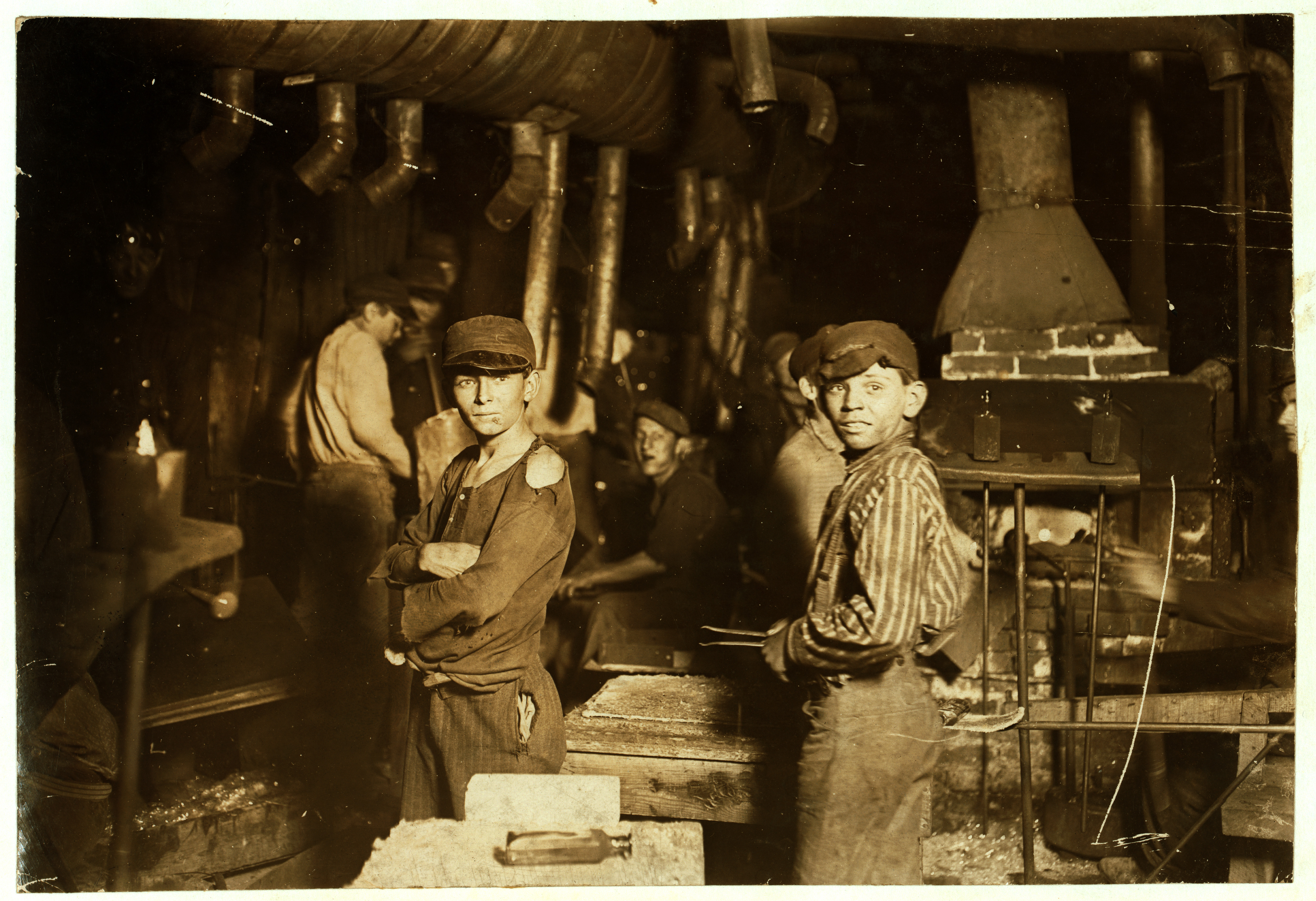 Children working in a factory.