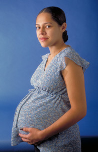 A pregnant women in her third trimester.