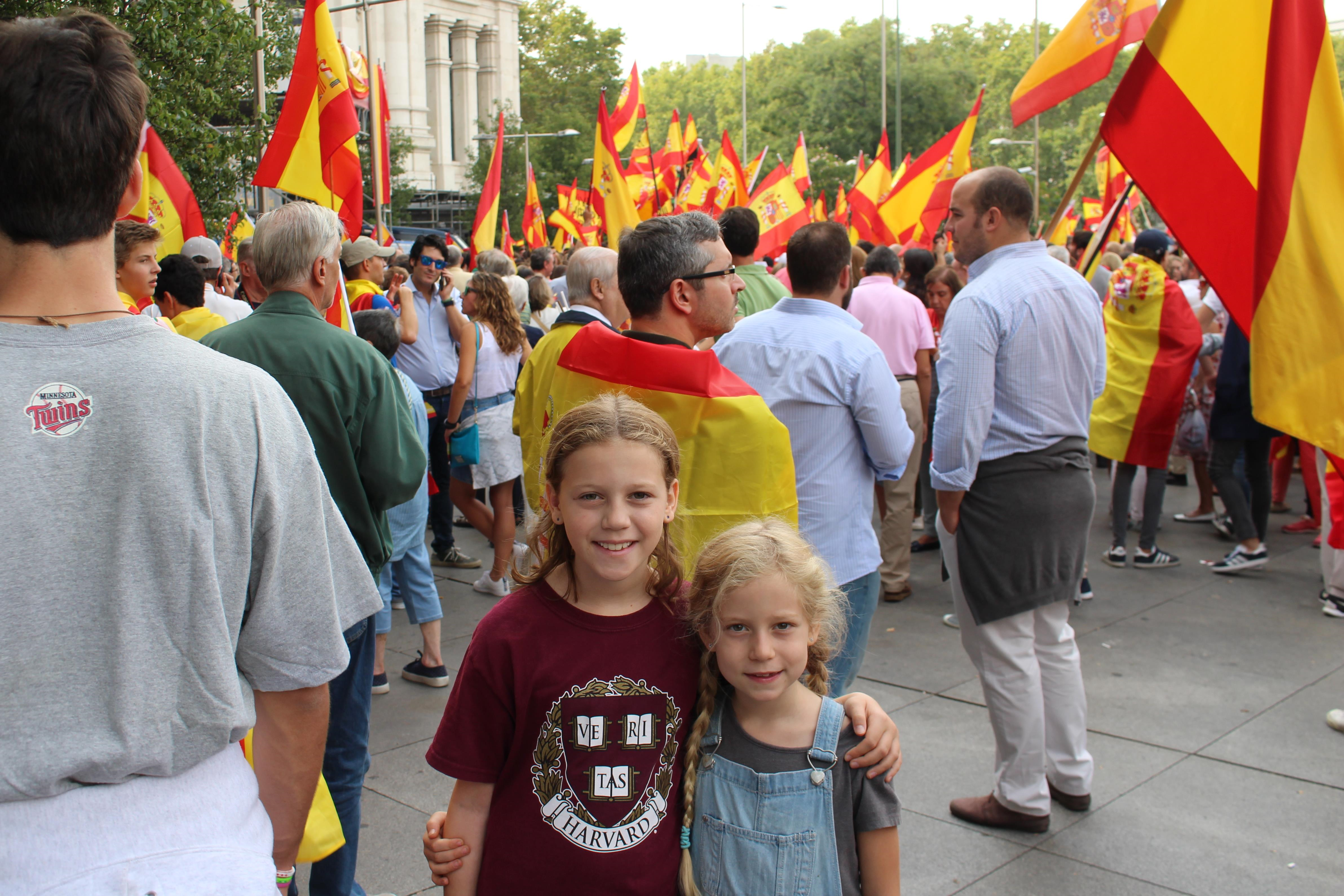 A protest in Madrid Spain against the Catalan independence movement. 