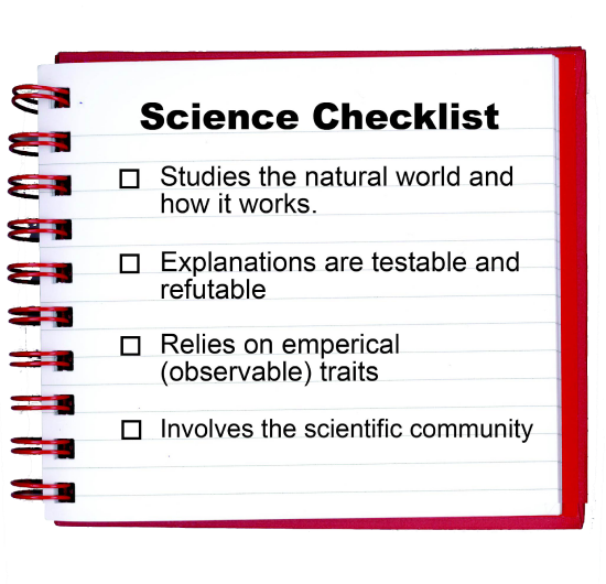 Image of the science checklist.