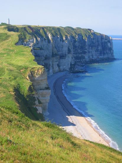 The geologically similar cliffs across the English Channel along La Côte d’Albâtre (Alabaster Coast) in France.