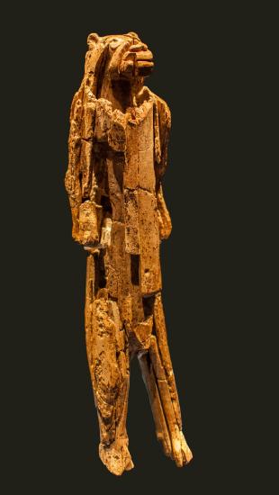 Carved ivory figure called the Lion-Man of the Hohlenstein-Stadel.