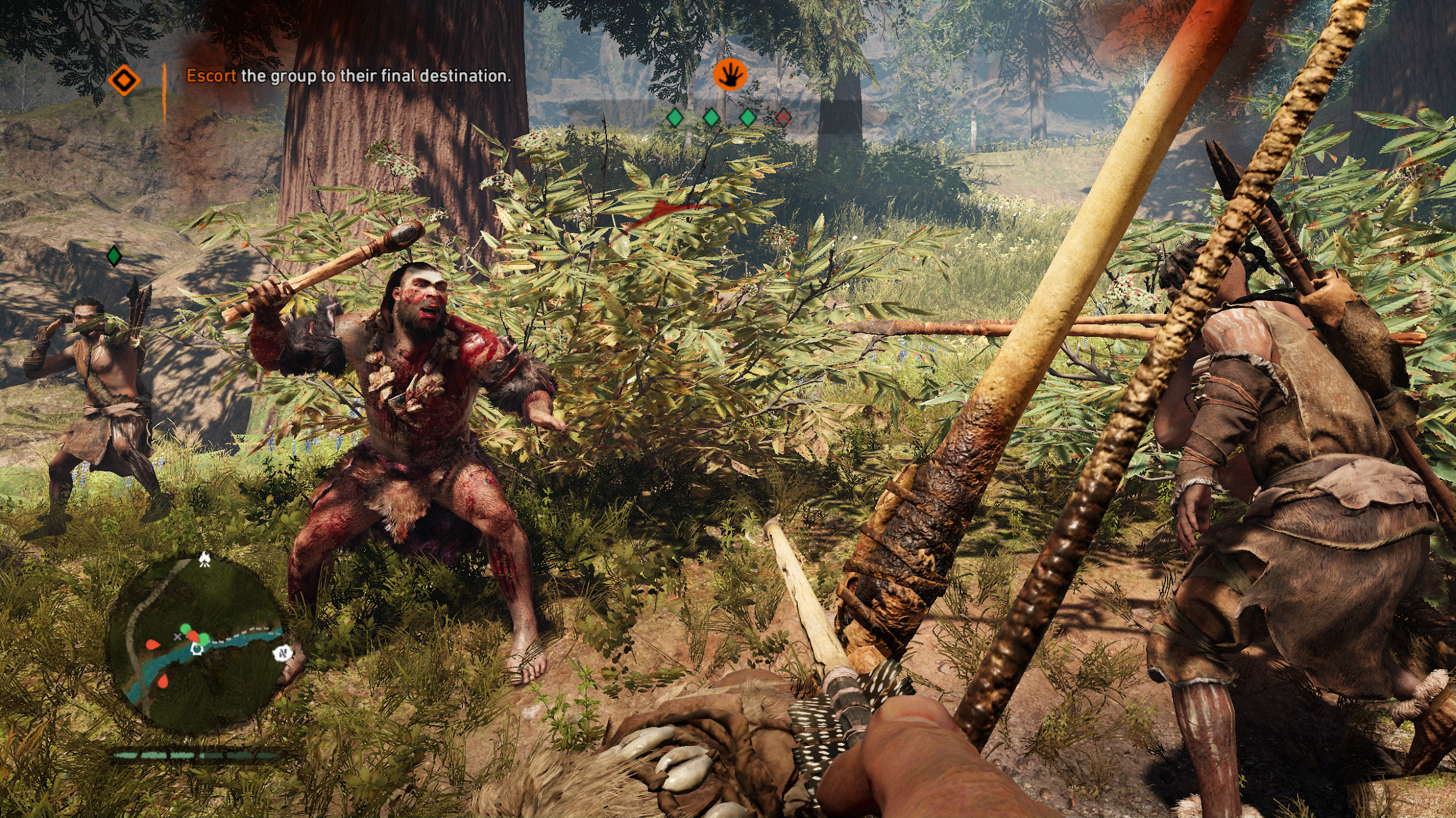 Screenshot of an action scene from the videogame Far Cry Primal.