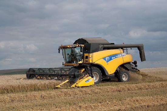 This combine harvester can collect and process grain at a massive scale.