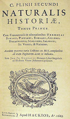 Front page of Pliny the Elder’s Naturalis Historia.