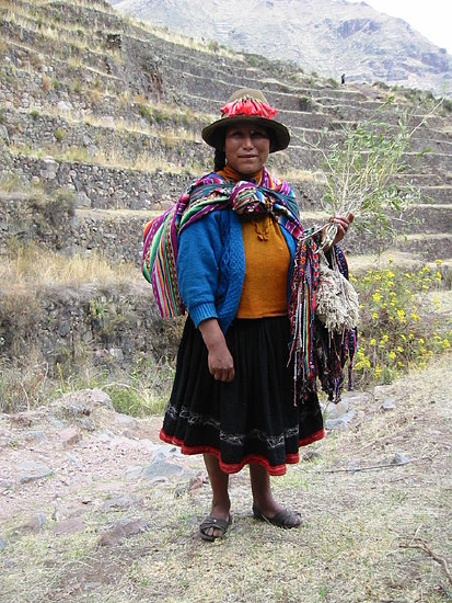 Quechua woman from high-altitude region of the Peruvian Andes.