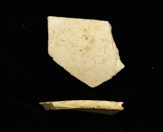 Fragments of plastic PVC pipe, such as those seen in this photo, may be mistaken for human bone.