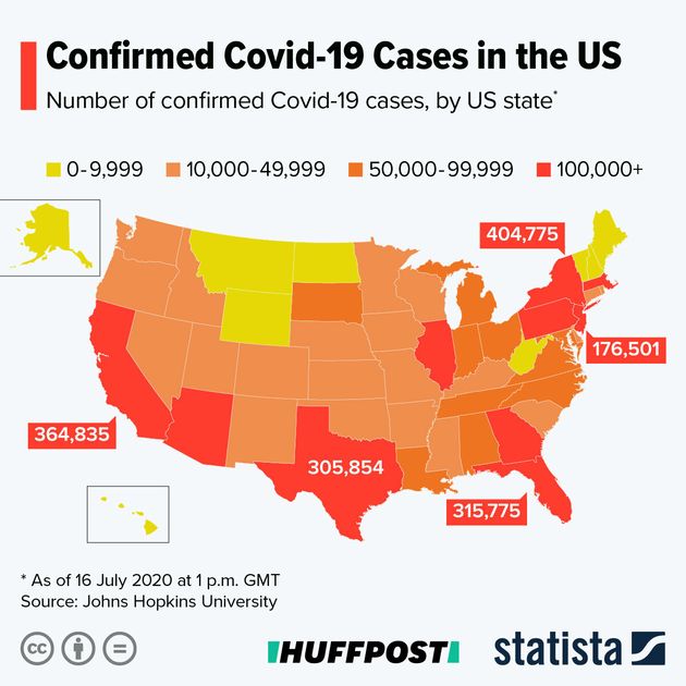 COVID Cases Map of United States