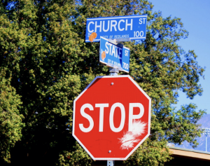 Street Sign: Intersection of Church and State.