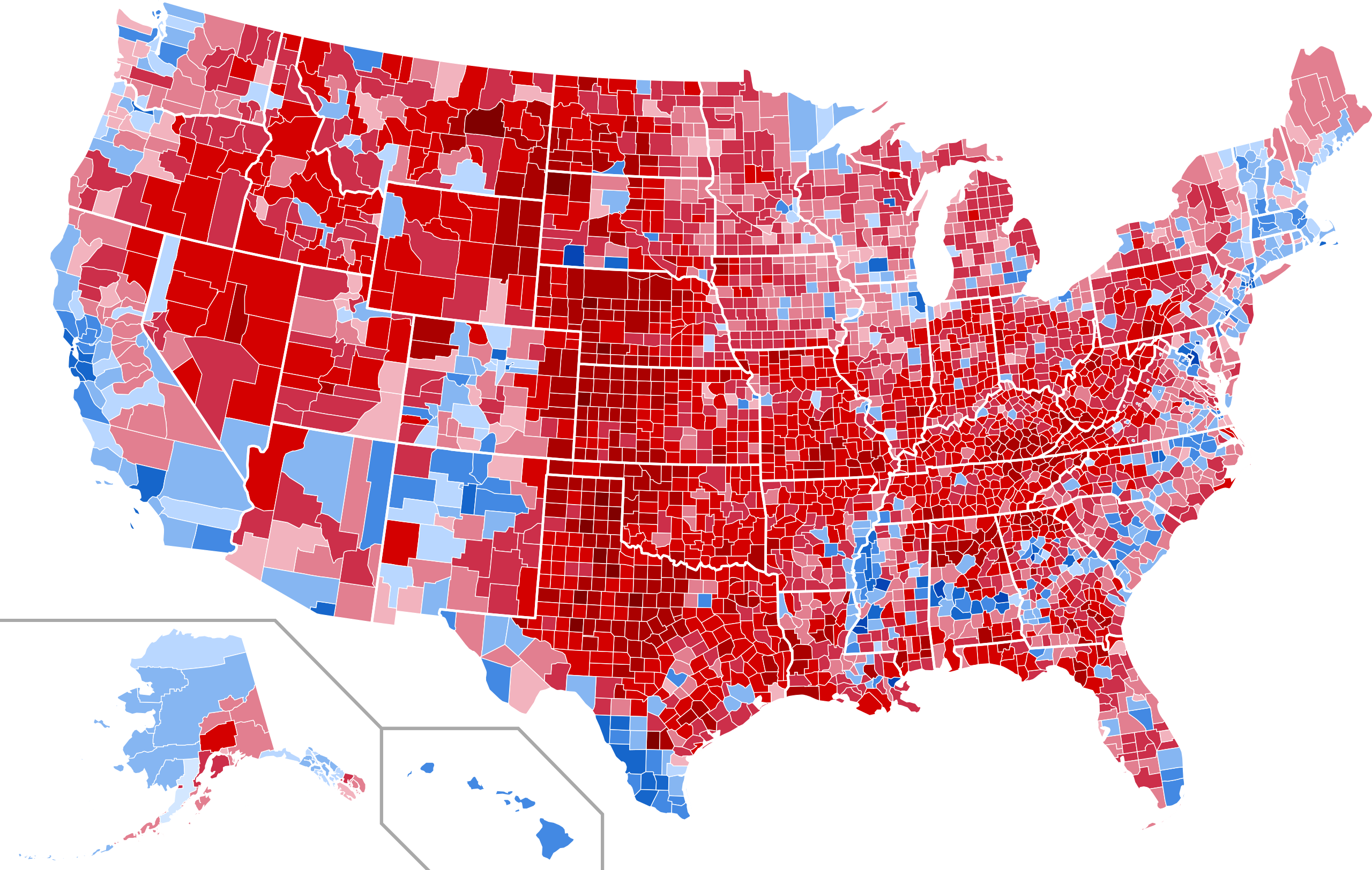 County-level results for 2016 presidential election.