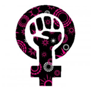 Black and Pink Feminist Symbol