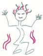 Un dibujo de una persona que baila. Representa inteligencia corporal/cinestésica.