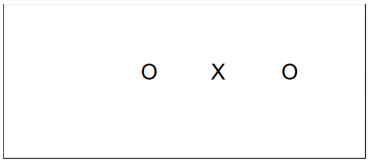 This image depicts a rectangle containing the letters O, X, and O.