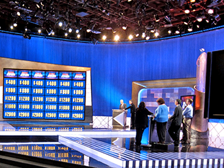 Une photographie montre le jeu télévisé Jeopardy.