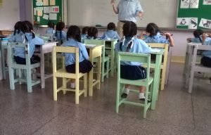 elementary students in a classroom