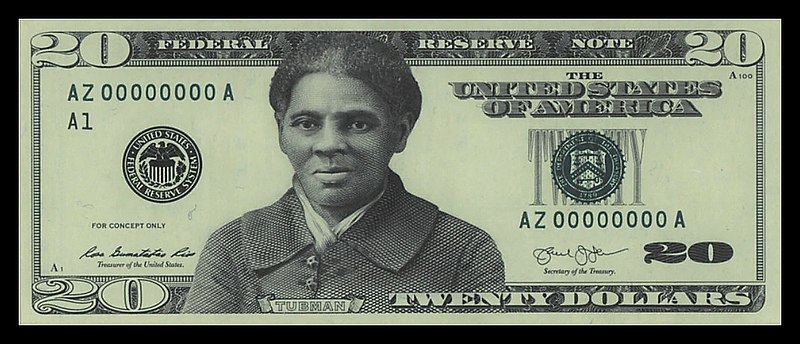 Conceptual prototype of a United States $20 featuring a portrait of Harriet Tubman.