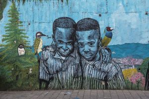mural of two boys