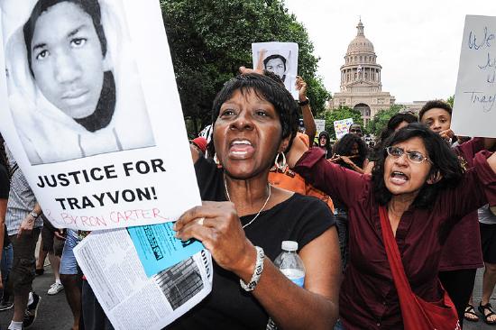 Protest after the death of Trayvon Martin and Bryron Carter in Austin Texas.