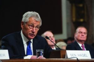 A photo of Chuck Hagel in the Senate.