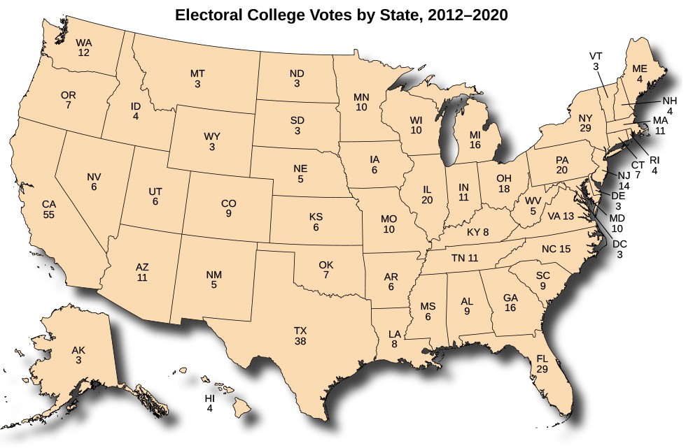 20.4: Electoral College Votes by State, 2012–2020 - Social Sci LibreTexts
