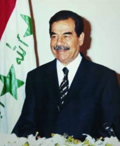 Former Iraqi dictator Saddam Hussein is shown.