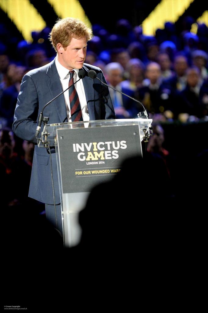 Prince Harry making a speech at the Invictus Games Opening Ceremony.