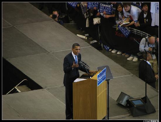 President Obama making a speech.