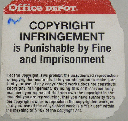Office Depot copyright warning 