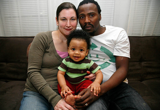 Image of an interracial family