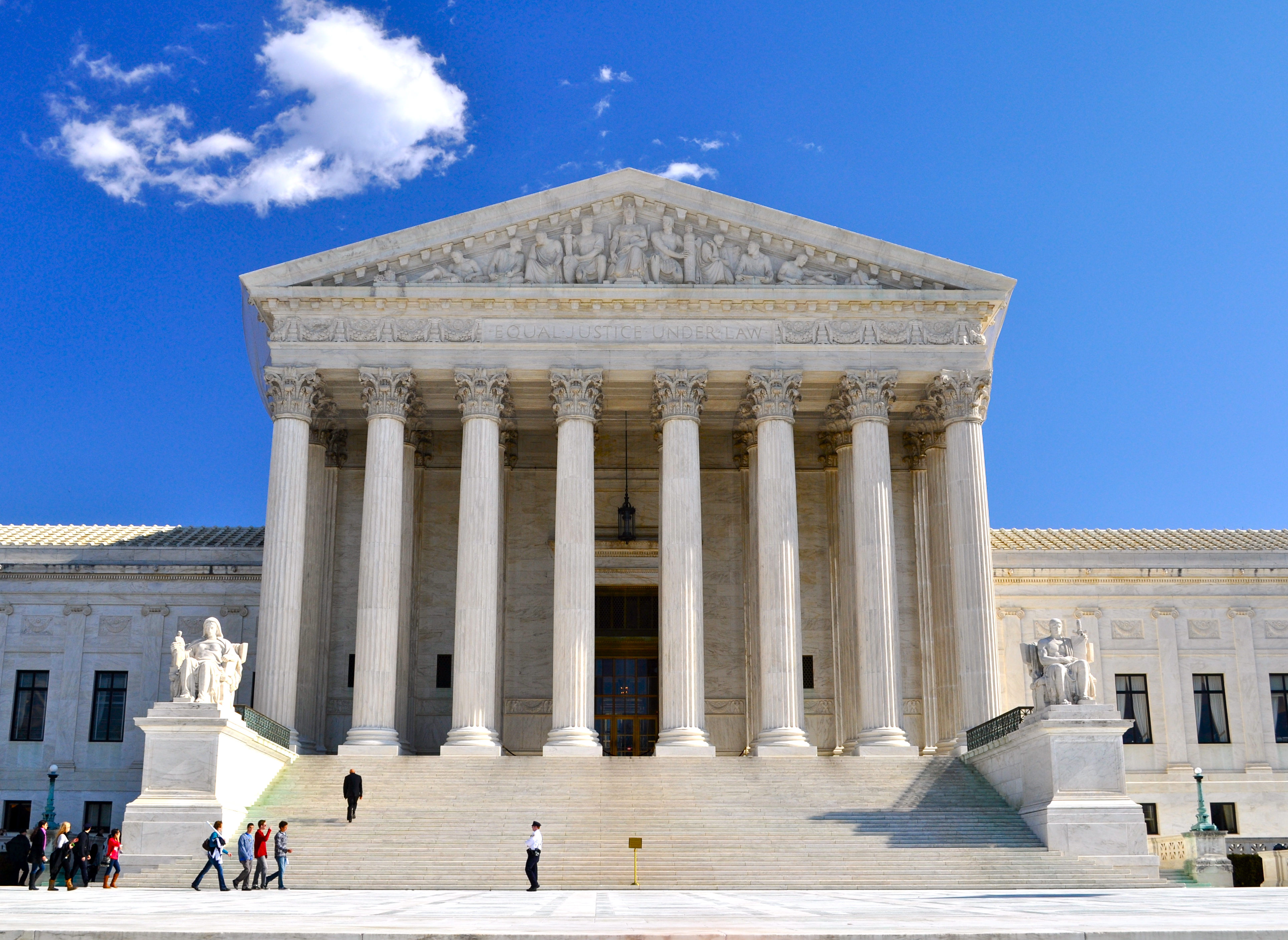 Photograph of the front of the Supreme Court building.