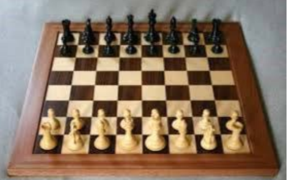 Chessboard set up to start game