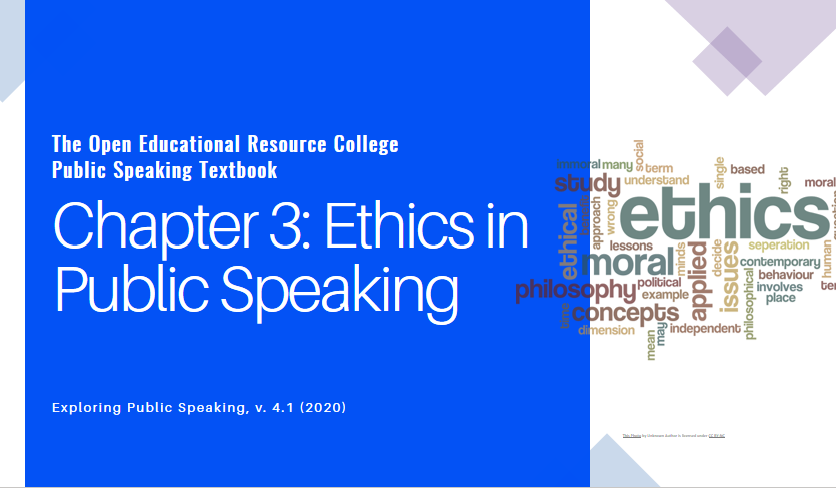 Ethics in Public Speaking: Exploring Public Speaking Accessible PowerPoint Slides for Chapter 3