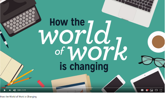 A screenshot of the "how the World of Work is Changing" video