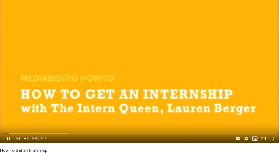A screenshot of the "How to Get an Internship" video
