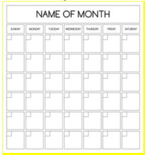 Image of Monthly Calendar