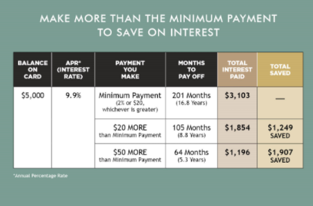 Chart Showing Impact of Minimum Payments on Interest Accrual