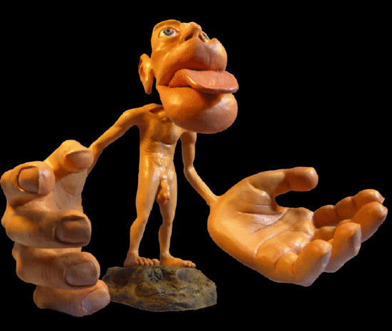Front view of homunculus- odd-looking human figure proportional to body representation in primary somatosensory cortex