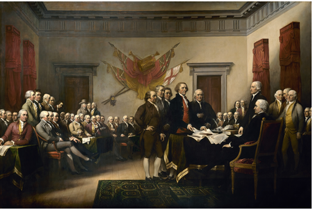 "Declaration of Independence," 1819 oil painting by John Trumbull