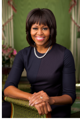 Formal portrait photograph of Michelle Obama, taken in 2013.